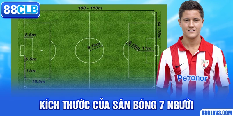 Kích thước của sân bóng 7 người